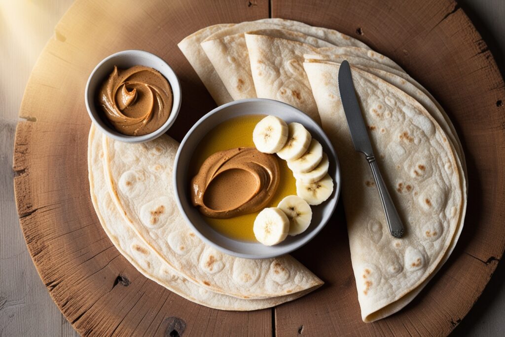 Meal Prep Ideas Almond Butter Banana Wraps