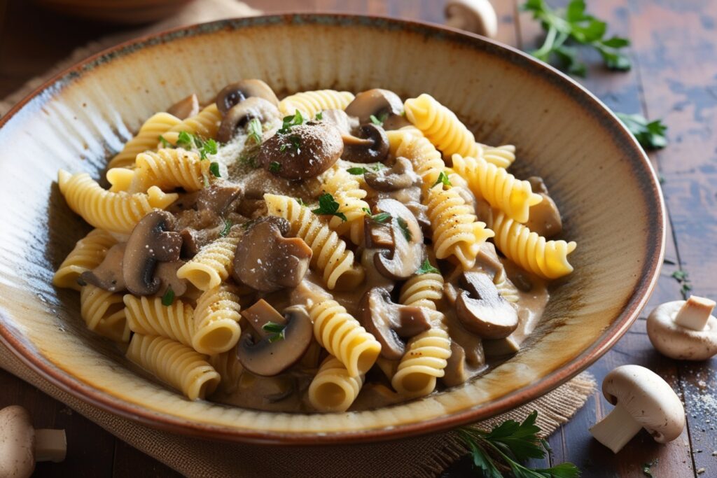 with Creamy Mushroom Sauce