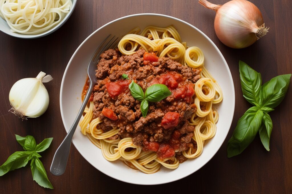 Capellini with Beef Bolognese