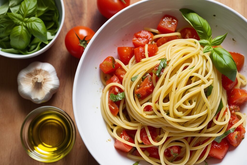 Pasta with Fresh Tomato Basil Sauce