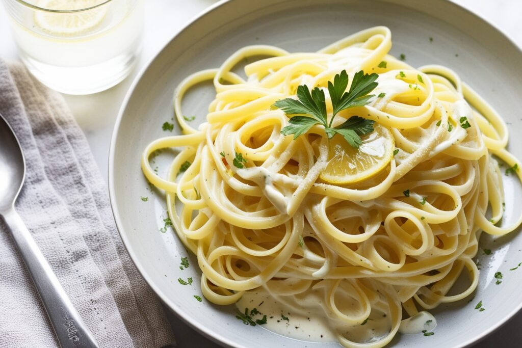 Capellini with Lemon Cream Sauce