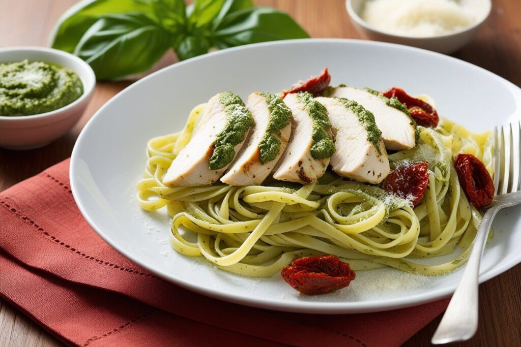 Capellini with Pesto and Grilled Chicken