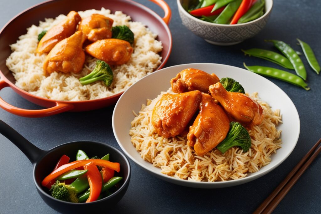 Panda Express Hot Orange Chicken: Vegetable stir-fry