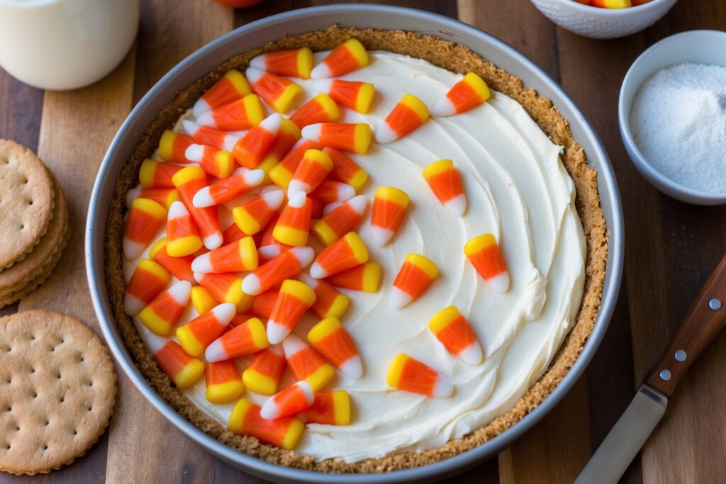 Candy Corn Cheesecake Bars