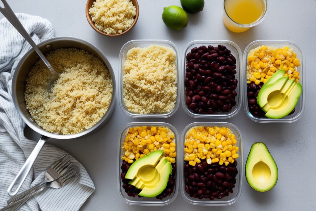 Meal Prep Ideas Quinoa and Black Bean Bowl