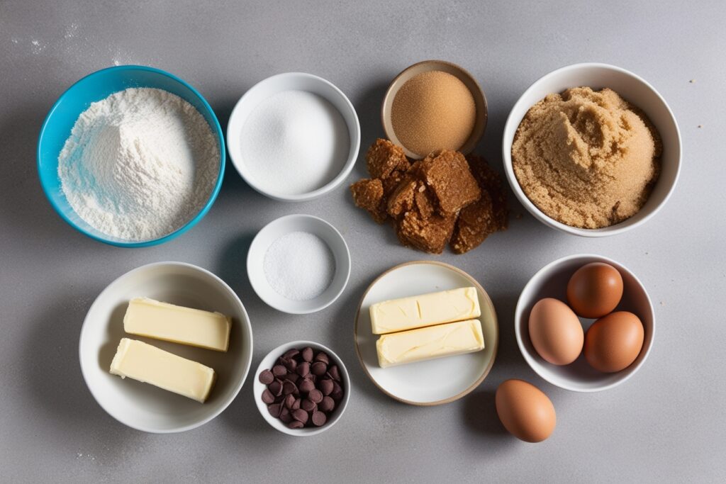 Ingredients for Nestle Chocolate Chip Cookies