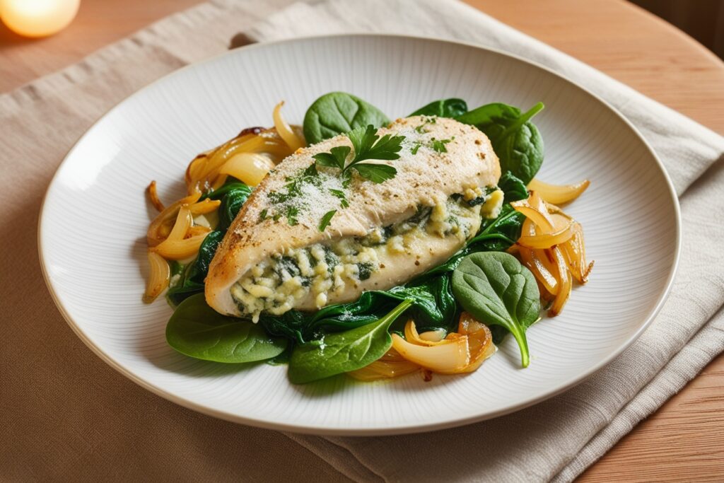 Asiago and Spinach Stuffed Chicken Breasts