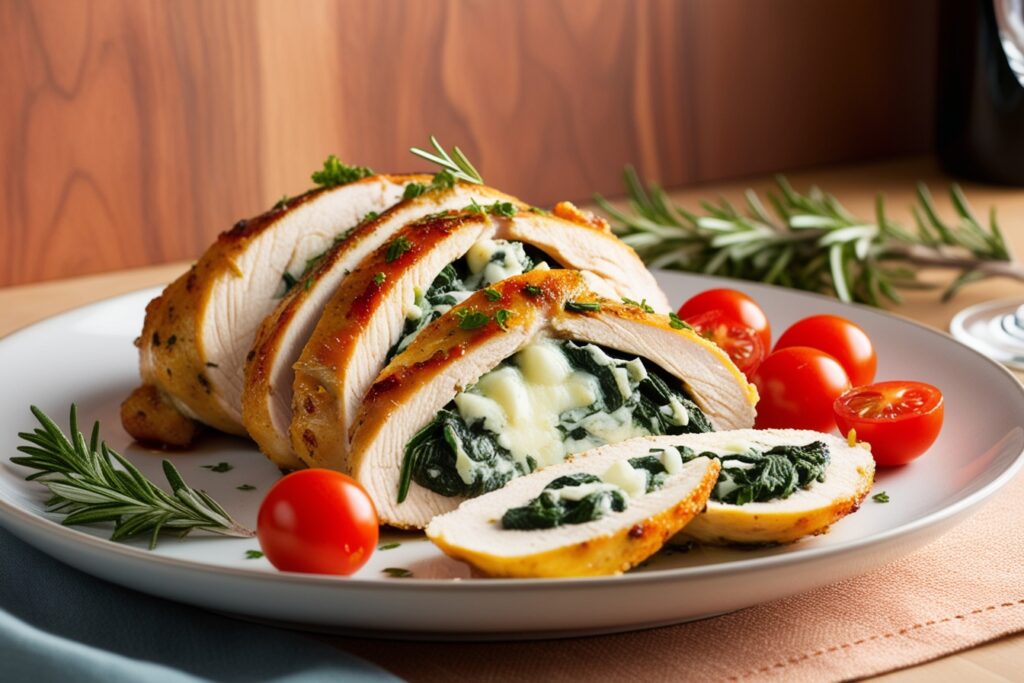 Havarti Cheese and Spinach Stuffed Chicken Breasts