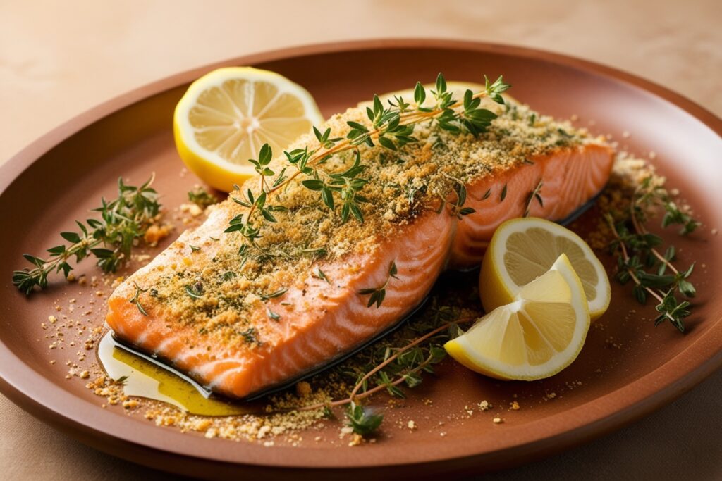 Herb-Crusted Salmon with Thyme