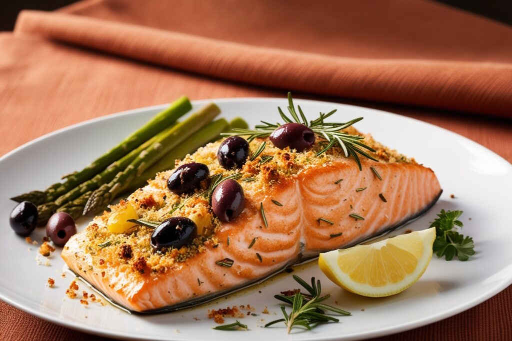 Olive and Herb-Crusted Salmon