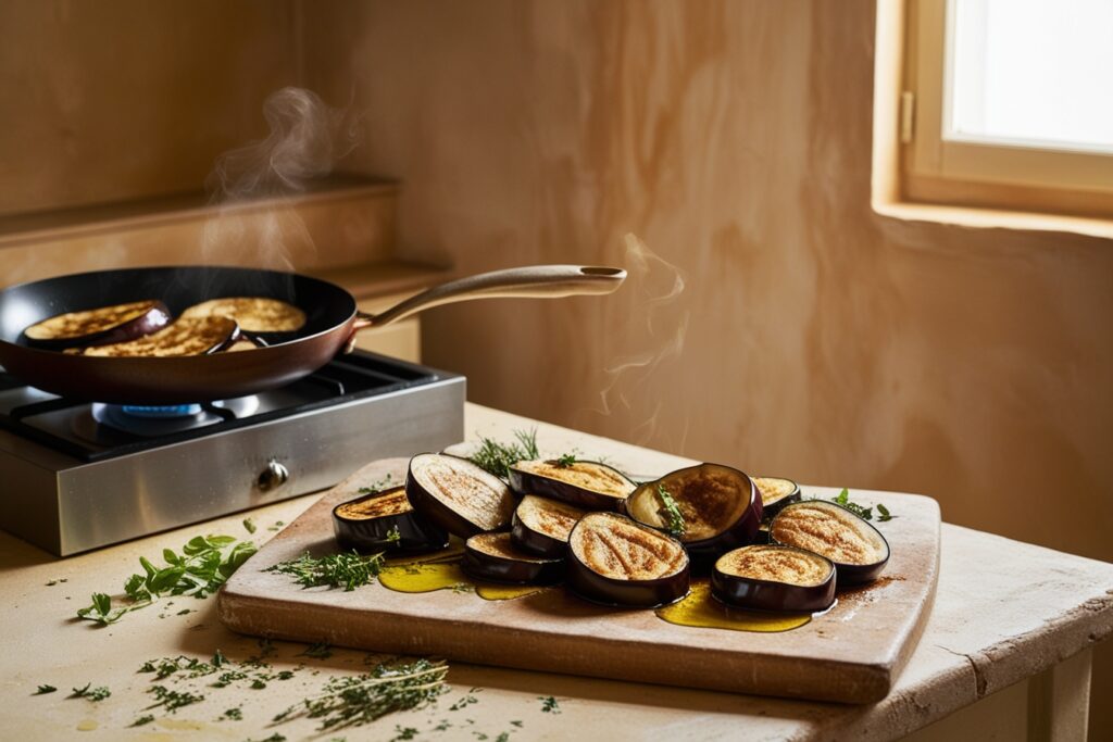 Local Flavor: Fry the eggplant slices