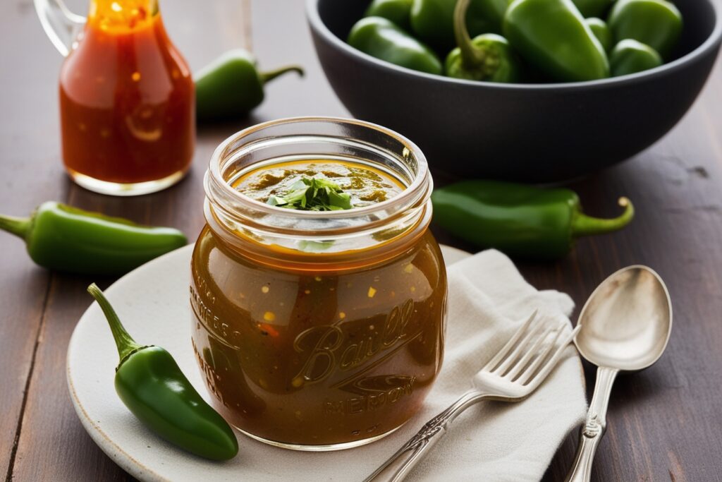 Homemade spicy Serrano Pepper Hot Sauce