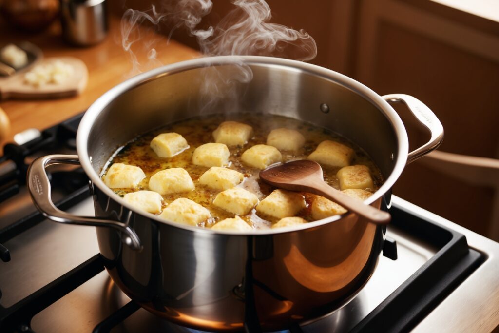 Fry the curds in batches until golden brown