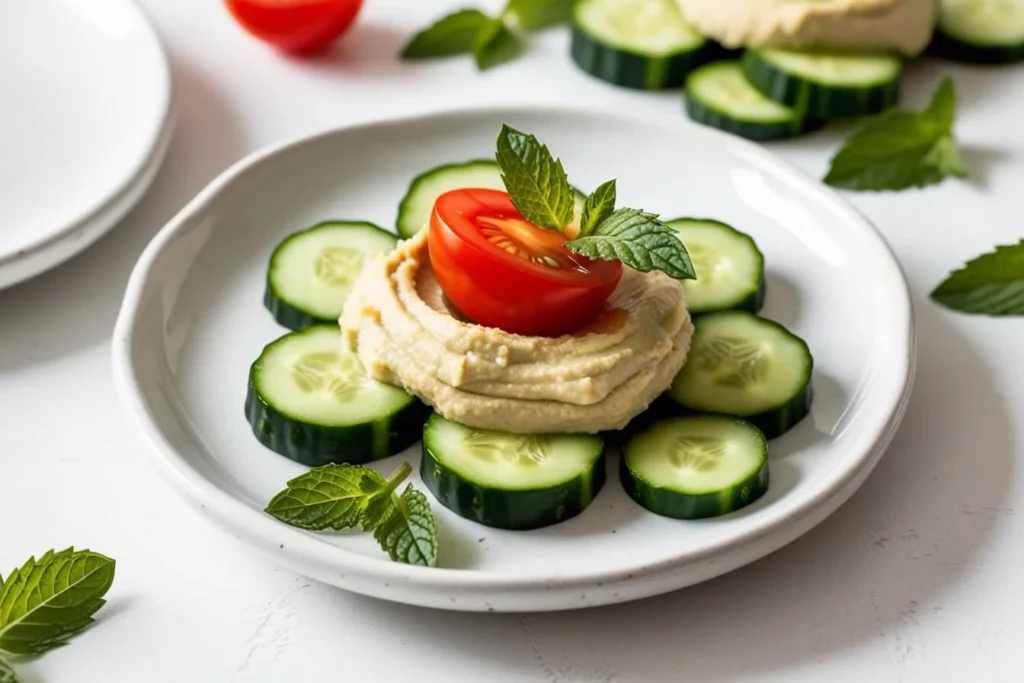 5-Minute Timer Recipes Cucumber Hummus Bites