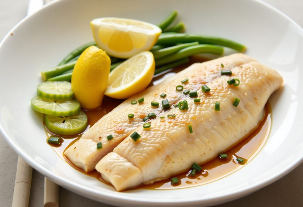 Steamed Branzino with Ginger and Soy