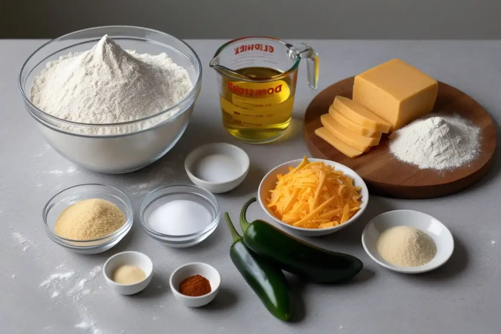 Ingredients for Vegan Jalapeno Cheddar Artisan Bread